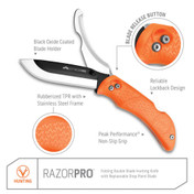 Outdoor Edge RazorPro G 3.5" Drop Point Folding Knife Orange view 2