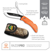 Outdoor Edge RazorPro G 3.5" Drop Point Folding Knife Orange view 3