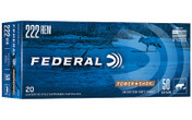 Federal Power-Shok 222 Rem 35 Grain Jacketed Soft Point