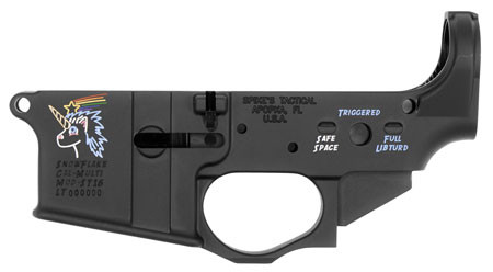 Spikes Tactical Snowflake Stripped Lower Receiver Black with Color Fill