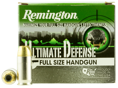 Remington Ultimate Defense 45 ACP 185 gr Brass Jacket Hollow Point