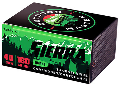 Sierra Outdoor Master 40 S&W 180 Grain Jacket Hollow Point Sport Master