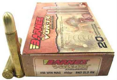 Barnes VOR-TX Safari 458 Win Mag 450 Grain Round Nose Banded Solid
