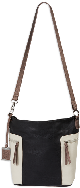 Bulldog Cross Body Concealed Carry Purse Black & Tan BDP-0710