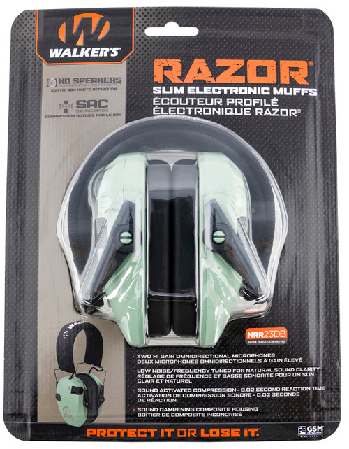 Walker's Razor Slim Electronic Muff Sage Green GWP-RSEM-SGN