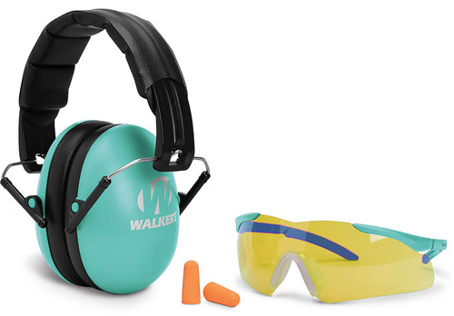 Walker's Youth & Women Folding Muff Glasses & Plug Combo Teal Purple view 2