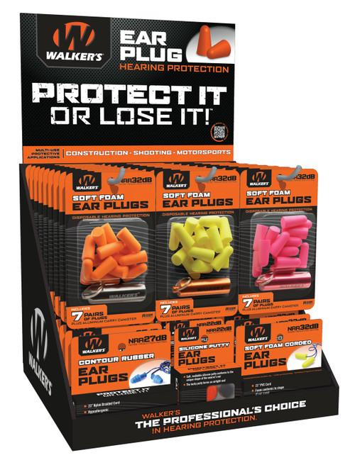 Walker's Ear Plug Display 58 Assorted Packs view 2