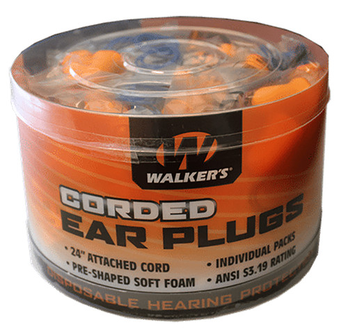 Walker's Foam Ear Corded Plugs 50 Pair Jar view 2