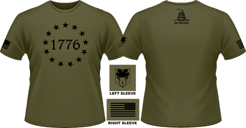 CobraTec X-Large 1776 T-Shirt GreenXLGRN1776T-S