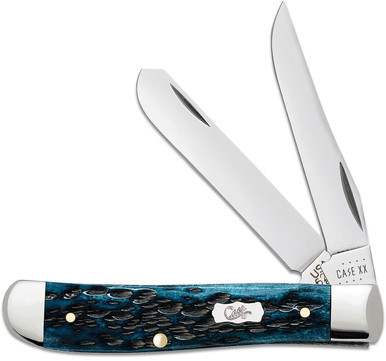 Case Mini Trapper 2.75"/2.75" Clip/Spey Mediterranean Blue Bone