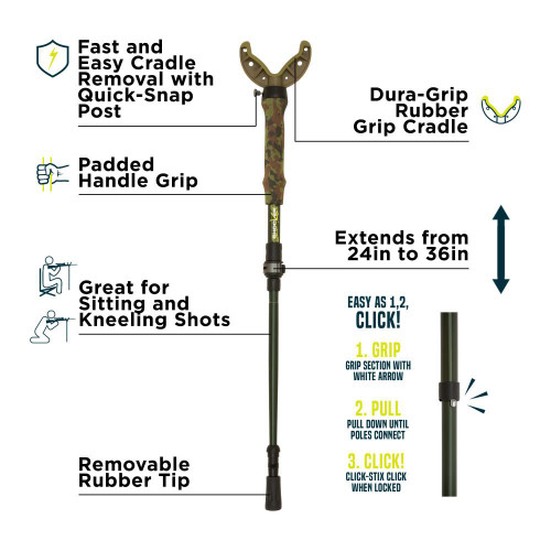 Allen Shocker Tom Taker Click-Stix 36" Shooting Stick Green