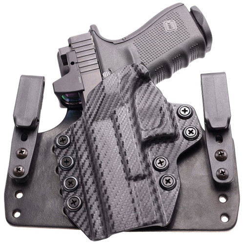 Rounded 1911 3.5/4.25/5 Tuckable Hybrid Holster Carbon Fiber CEX-1911-425NR-CF-LH-WDLTHR