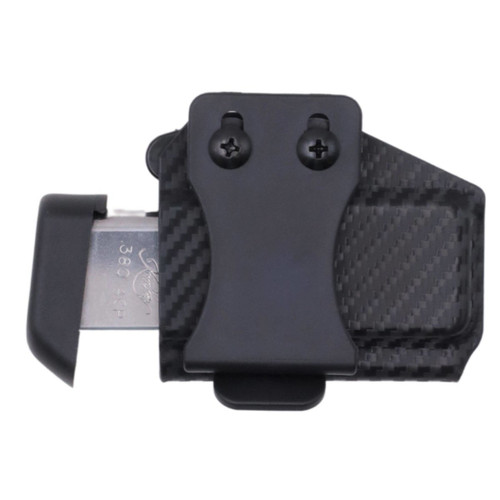 Rounded Horizontal OWB Kydex Maganize Holster Carbon Fiber