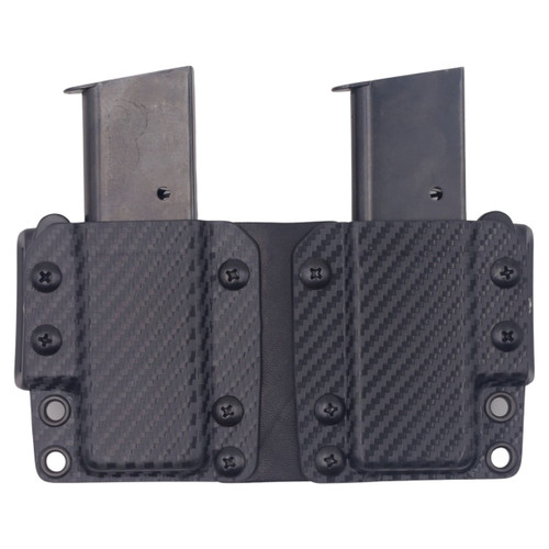Rounded OWB Kydex Double Maganize Holster Carbon Fiber