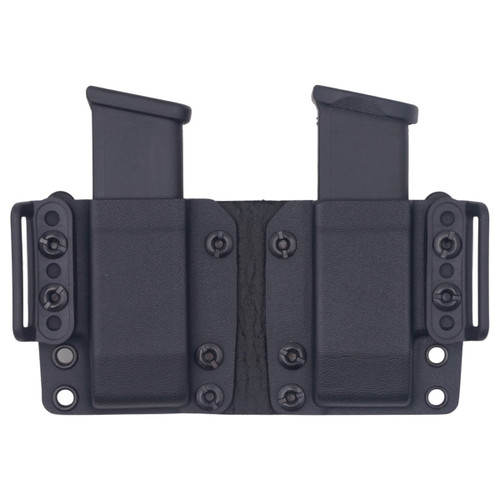 Rounded OWB Kydex Double Magazine Holster Black