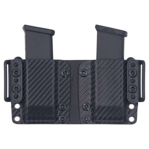 Rounded OWB Kydex Double Magazine Holster Carbon Fiber view 2