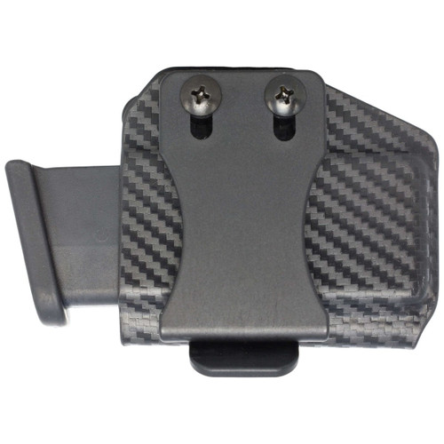 Rounded Horizontal OWB Kydex Maganize Holster Carbon Fiber