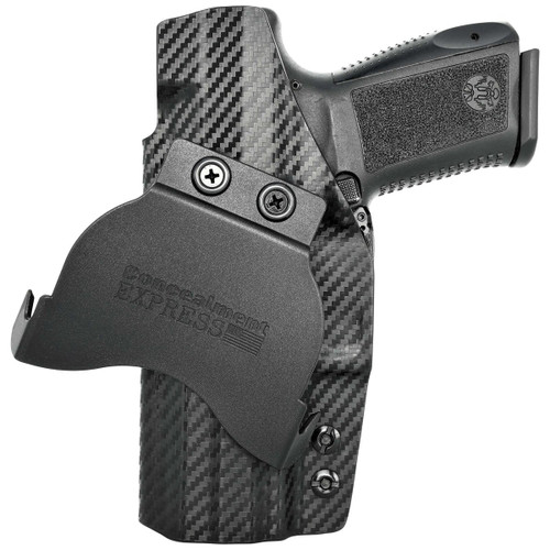 Rounded Canik TP9SF / TP9SF Elite OWB Holster Carbon Fiber view 2