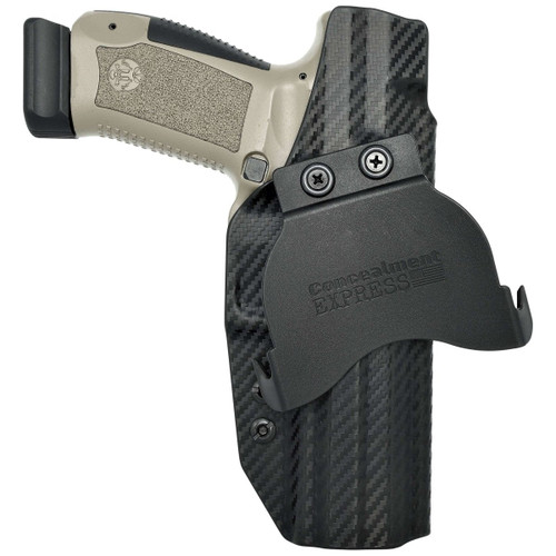 Rounded Canik TP9SFX OWB Kydex Paddle Holster Carbon Fiber