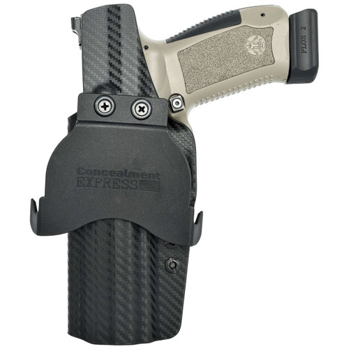 Rounded Canik TP9SFX OWB Kydex Paddle Holster Carbon Fiber view 2