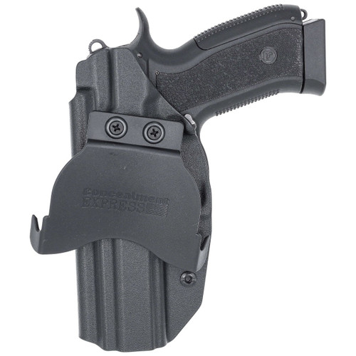 Rounded CZ 75 SP01 Phantom OWB Kydex Paddle Holster Black view 2