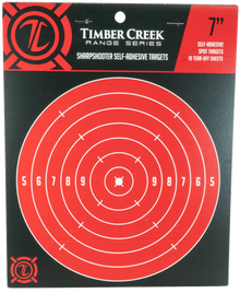Timber Creek Sharp Shooter Self Adhesive Targets 7" 10 Pack Red