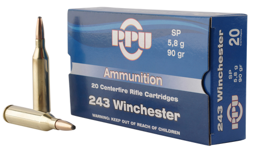 PPU Standard Rifle 243 Win 90 Grain Soft Point view 2