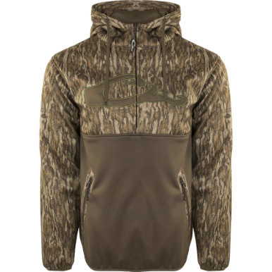 Drake MST Endurance 1/4 Zip Hoodie Medium Mossy Oak Bottomland