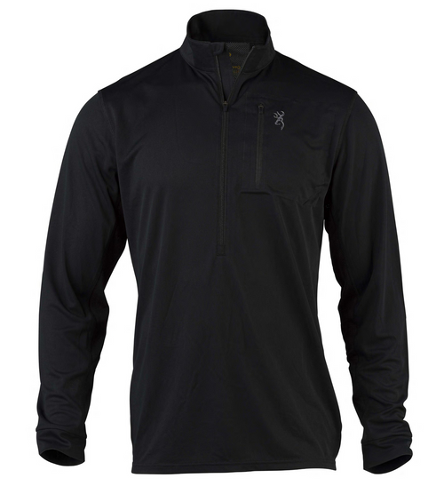 Browning Early Season Large 3/4 Zip Shirt Black 3010569903