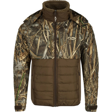 Drake LST Guardian Flex Double Down Eqwader Full Zip Jacket 3XL Realtree Max-7