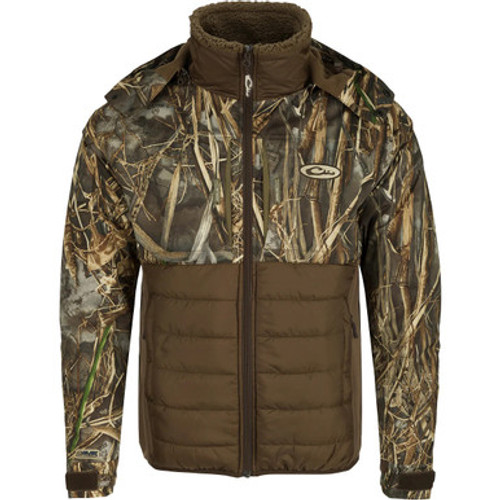 Drake LST Guardian Flex Double Down Eqwader Full Zip Jacket 2XL Realtree Max-7 DW7340-038-5