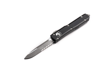Microtech Ultratech S/E Apocalyptic Patrially Serrated Black 3.44" OTF