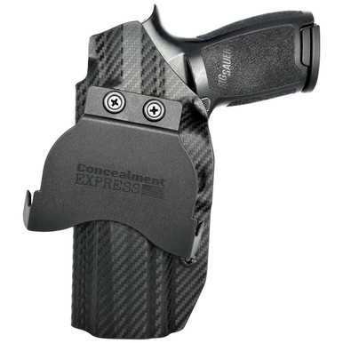 Rounded Sig Sauer P320 FS OWB Kydex Paddle Holster Carbon Fiber