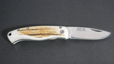 Silver Stag Liner Lock Lion Folding 4" Stag
