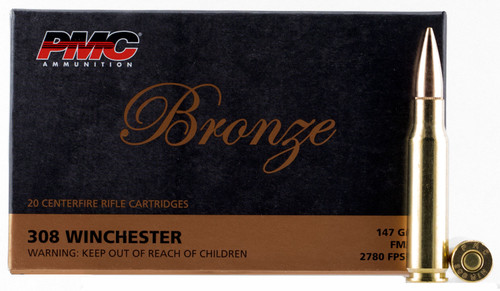 PMC Bronze 308 Win 147 gr Full Metal Jacket Boat Tail
