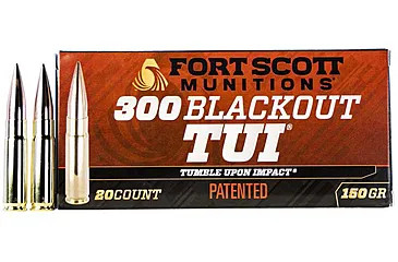 Fort Scott Tumble Upon Impact 300 Blackout 150 gr Solid Copper Spun