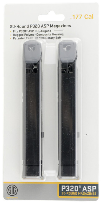 Sig Sauer P320 .177 Replacement Magazines 2 Pack Black Airgun