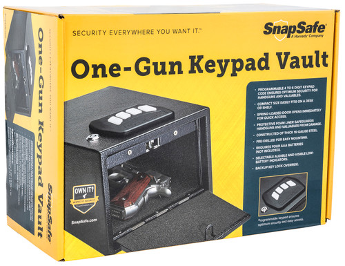 SnapSafe Keypad Vault 9"x 5.25"x 12.70" Black 75433