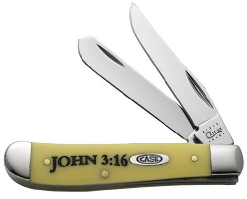 Case Mini Trapper John 3:16 2.7", 2.75" Yellow Synthetic