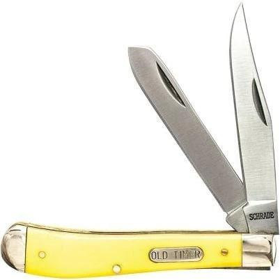 Old Timer Gunstock Trapper Clip Point/Spey 3" Folding Yellow
