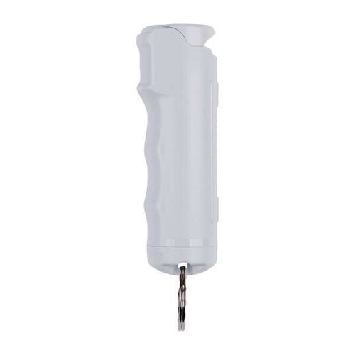 Sabre Pepper Gel w/ Fast Flip Top Safety & Snap-Clip Keychain Light Gray