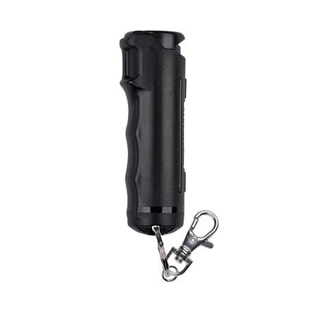 Sabre Pepper Gel w/ Fast Flip Top Safety & Snap-Clip Keychain Black