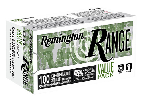 Remington Range Value Pack 9mm 115 gr Full Metal Jacket