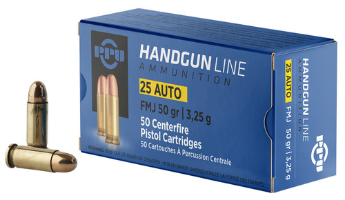 PPU Handgun 25 ACP 50 gr Full Metal Jacket