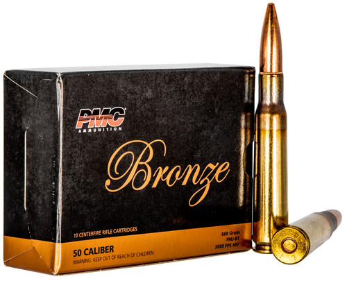 PMC Bronze .50 BMG 660GR FMJ Boat Tail Brass