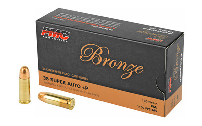 PMC Bronze .38 Super 130 Grain FMJ Brass