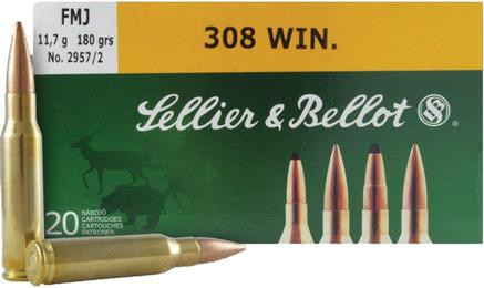 Sellier & Bellot Rifle .308 Win 180 Grain FMJ Brass