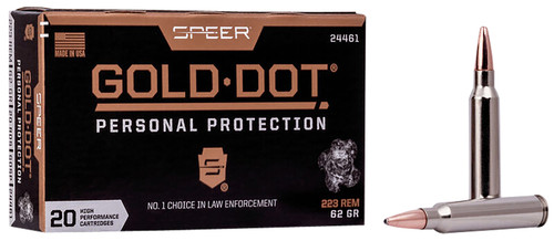 Speer Golden Dot Personal Defense .223 Rem 62 Grain SP Nickle-Plated Brass