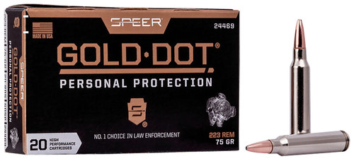 Speer Gold Dot Personal Protection .223 Rem 75 Grain Soft Point Point