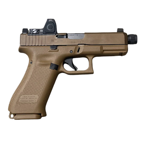 Glock 19X MOS 9mm 4.52" FDE & Trijicon RMR Type 2 2x16mm 1x 3.25 MOA Red Dot Kit